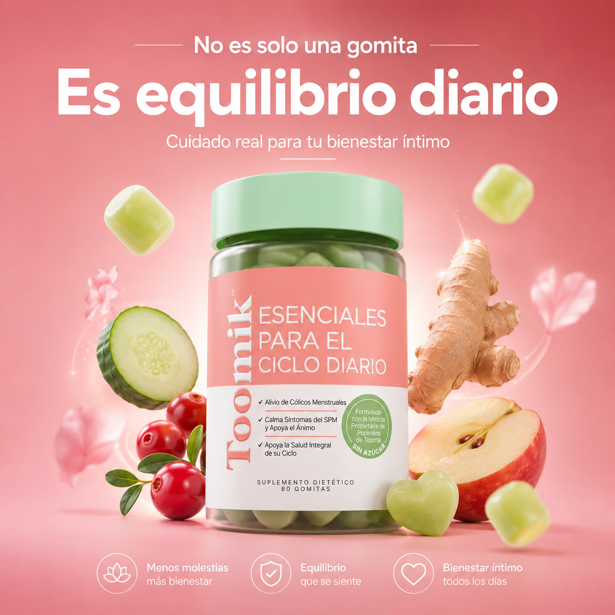 Toomik™ Gomitas para el bienestar del ciclo menstrual