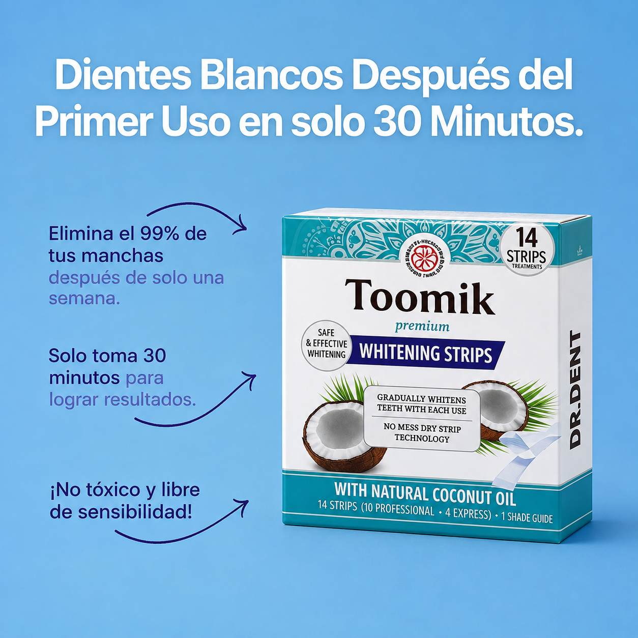 Toomik™ - Tiras Blanqueadoras de coco