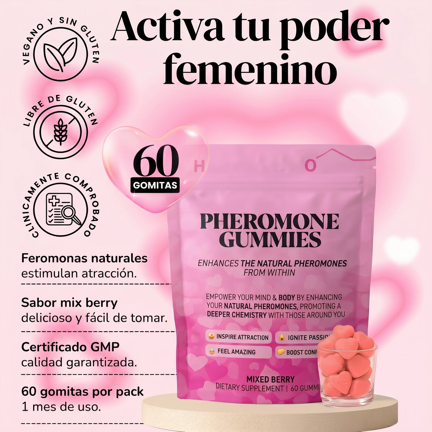 Gomitas con Feromonas - Siéntete más Atractiva, Segura y Deseada